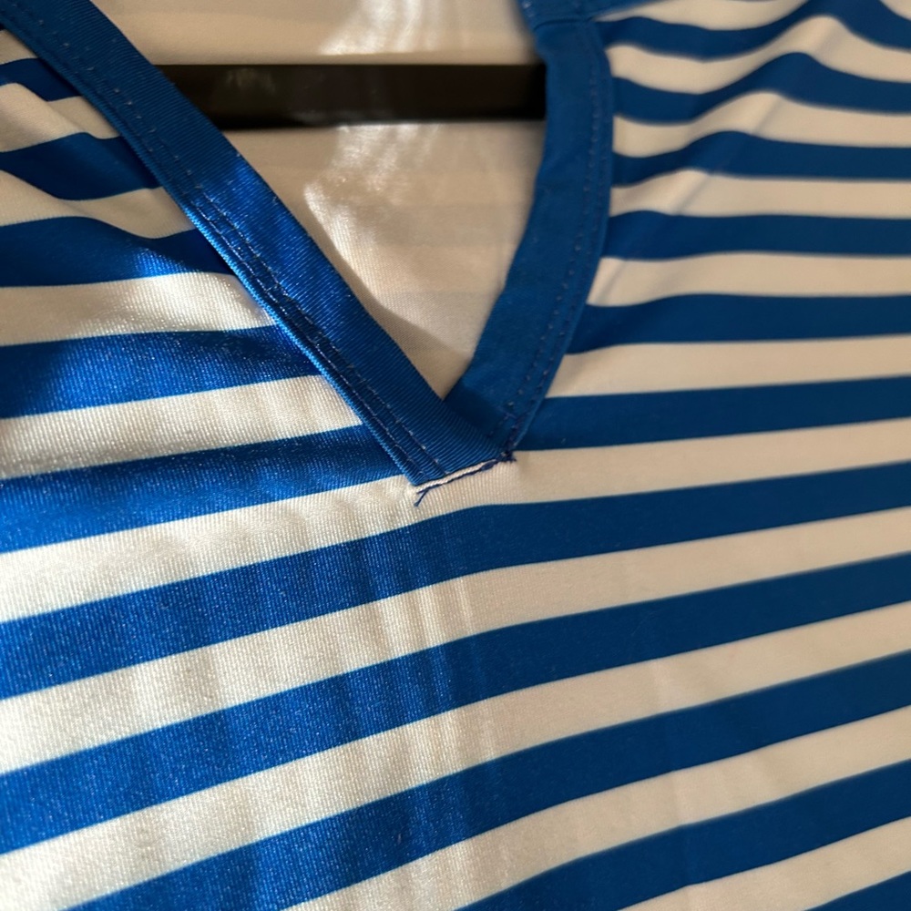 Blue and white body-con dress. XS barely used